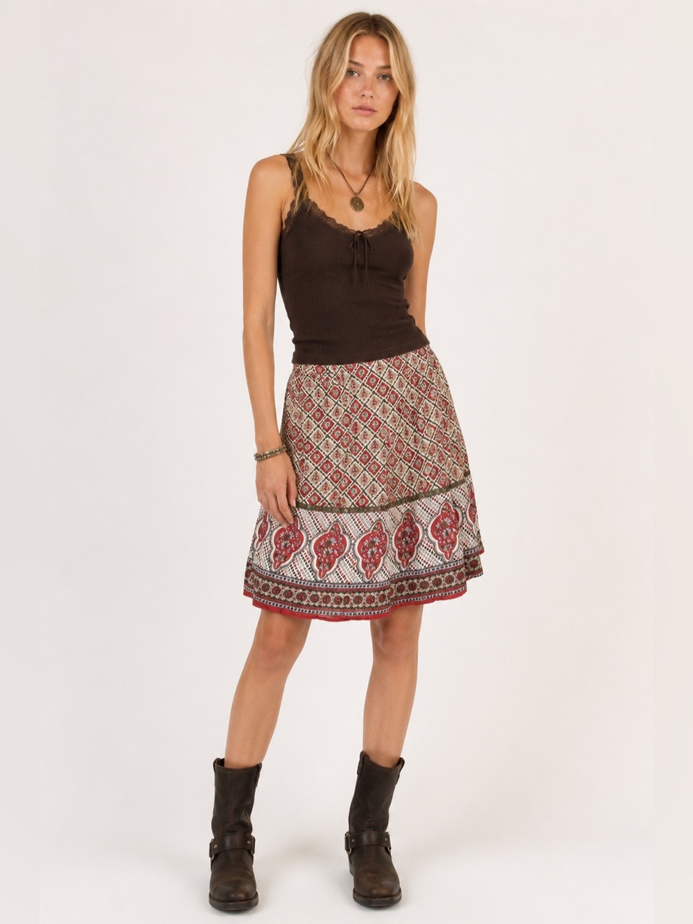 Vintage Erena 100% Cotton Midi Skirt